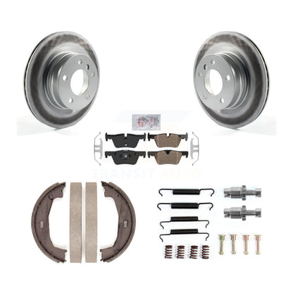 Rotors à revêtement de disque arrière, plaquettes semi-métalliques, Kit de quincaillerie pour chaussures de frein de stationnement pour