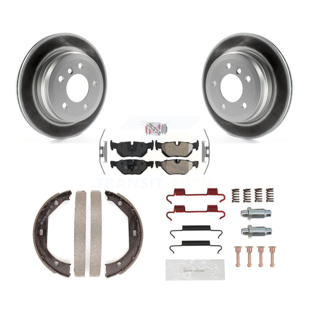 Rotors à revêtement de disque arrière, patins semi-métalliques, chaussures de stationnement et Kit de matériel pour BMW