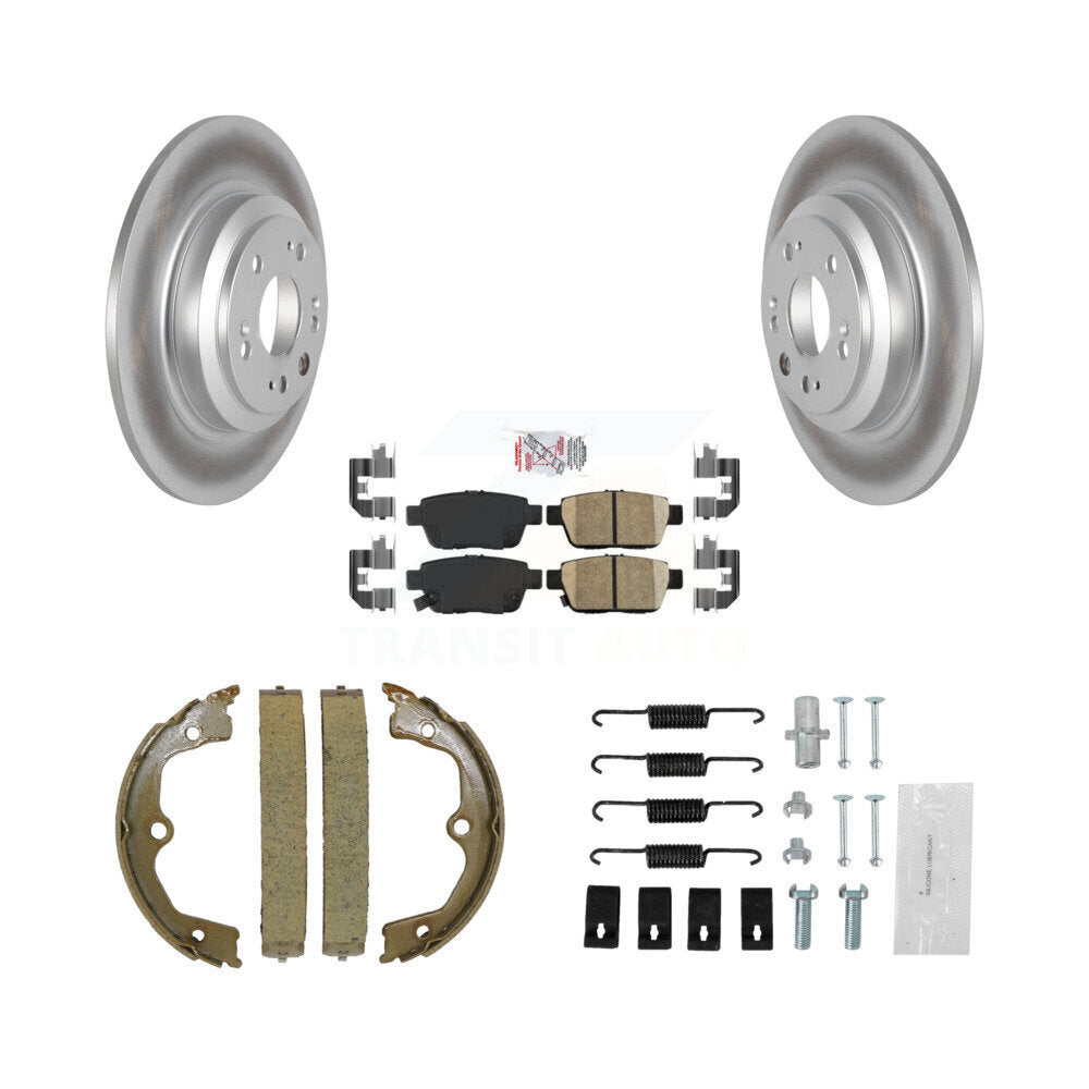Kit de chaussures de stationnement et de matériel de stationnement de plaquettes en céramique de rotors enduits de disque arrière pour Acura T