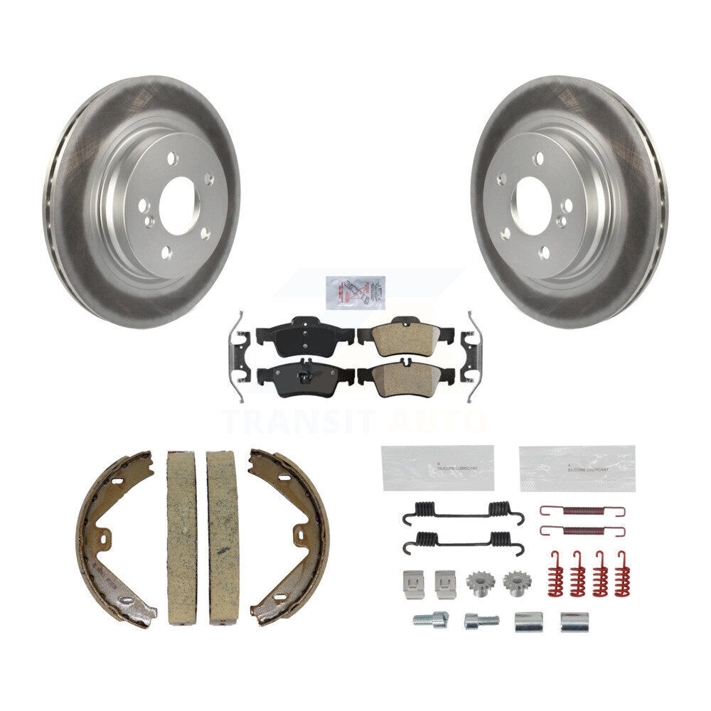 Rotors à revêtement de disque arrière, plaquettes semi-métalliques, Kit de quincaillerie pour chaussures de frein de stationnement pour