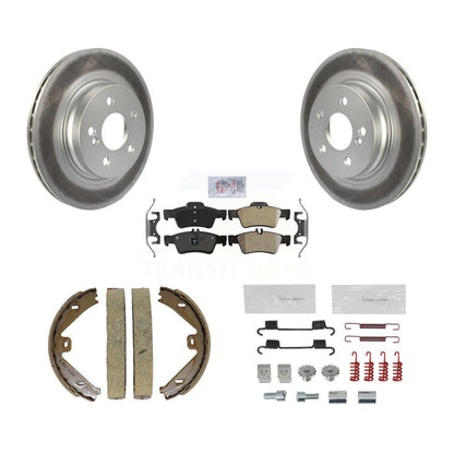 Rotors à revêtement de disque arrière, plaquettes semi-métalliques, Kit de quincaillerie pour chaussures de frein de stationnement pour
