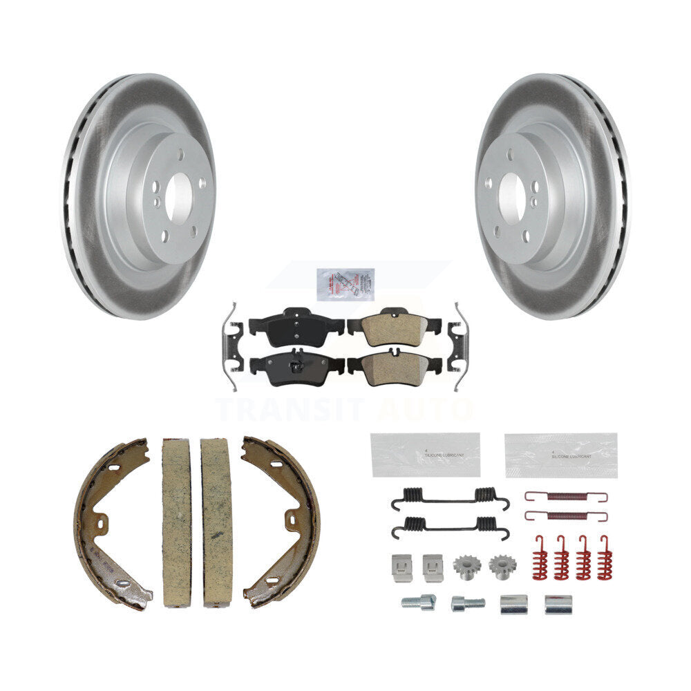 Rotors à revêtement de disque arrière, patins semi-métalliques, chaussures de stationnement et kit de matériel pour E55