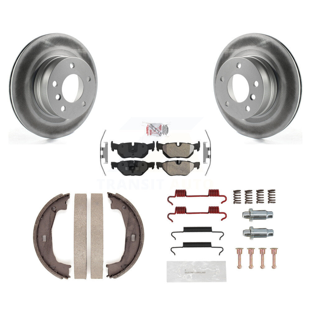 Rotors à revêtement de disque arrière, plaquettes semi-métalliques, Kit de quincaillerie pour chaussures de frein de stationnement pour