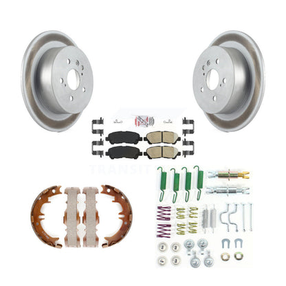 Rotors enduits de disque arrière, plaquettes en céramique, chaussures de frein de stationnement et Kit de matériel pour