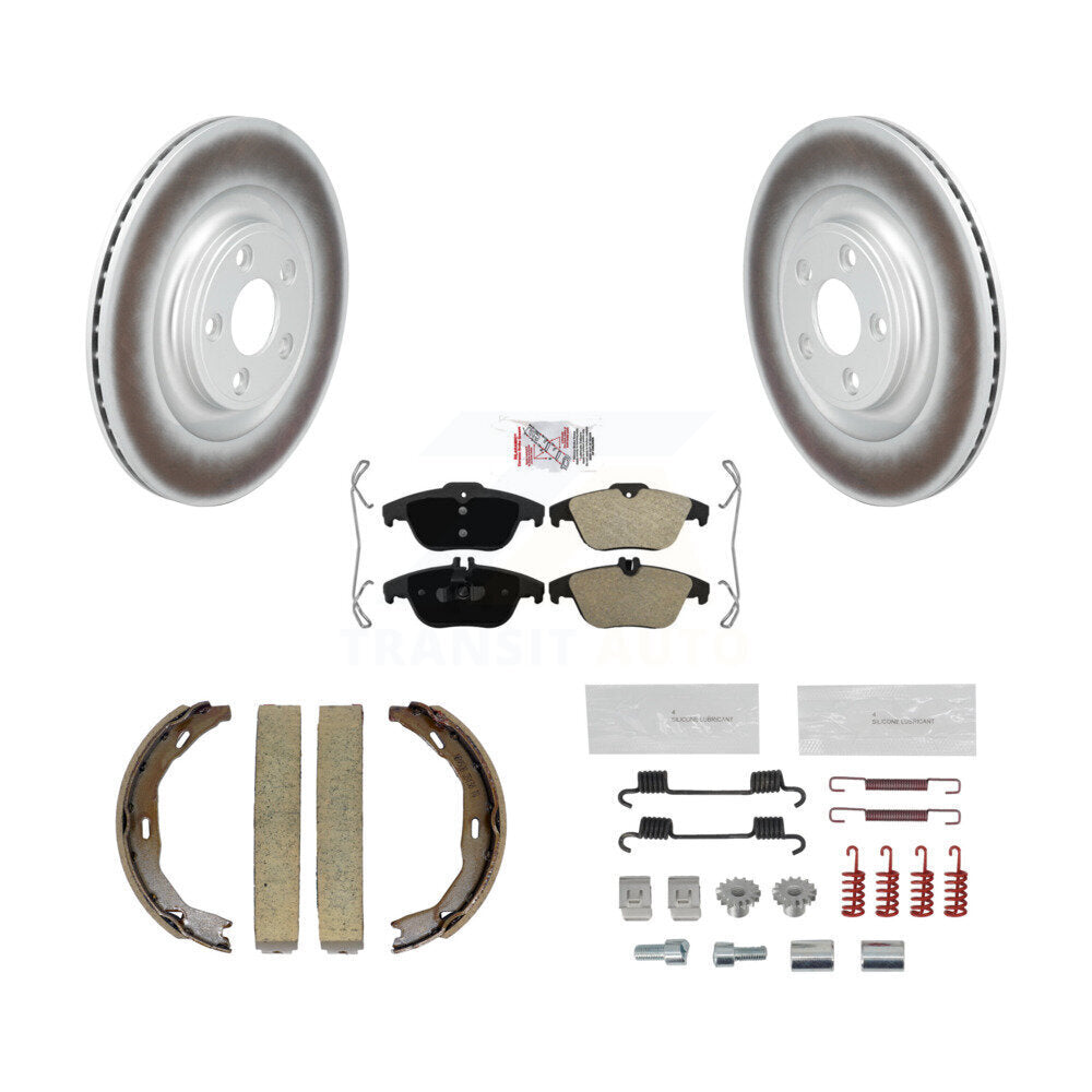 Rotors à revêtement de disque arrière, plaquettes semi-métalliques, Kit de quincaillerie pour chaussures de frein de stationnement pour