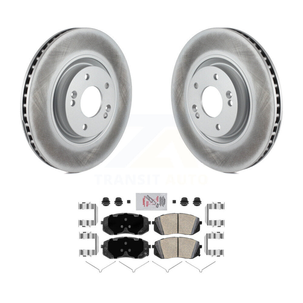 Kit de rotors de frein à disque et de plaquettes en céramique avec revêtement avant pour Kia Optima KGA-107512