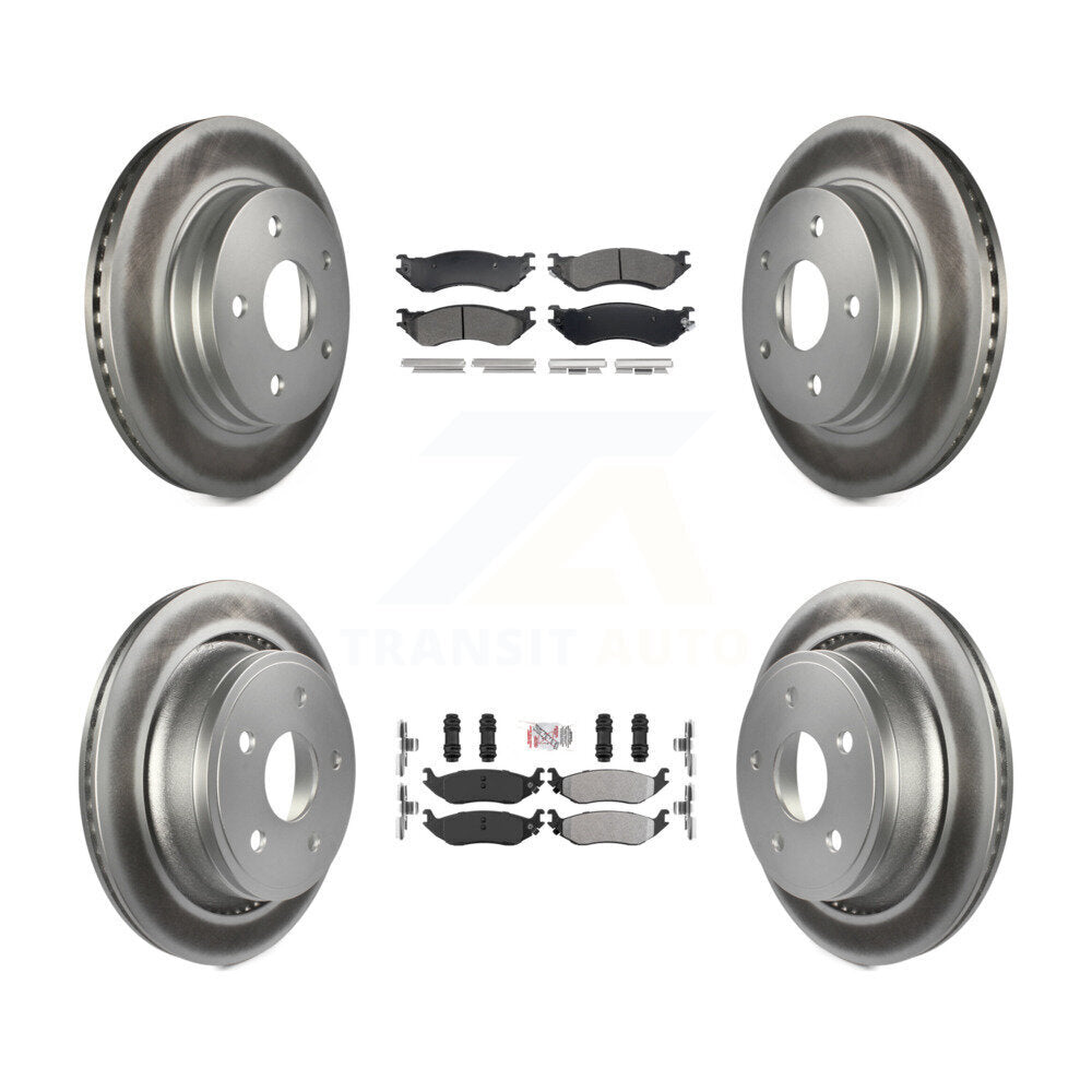 Kit de plaquettes semi-métalliques avant et arrière et Rotor de frein revêtu pour Dodge Ram 1500 Durang