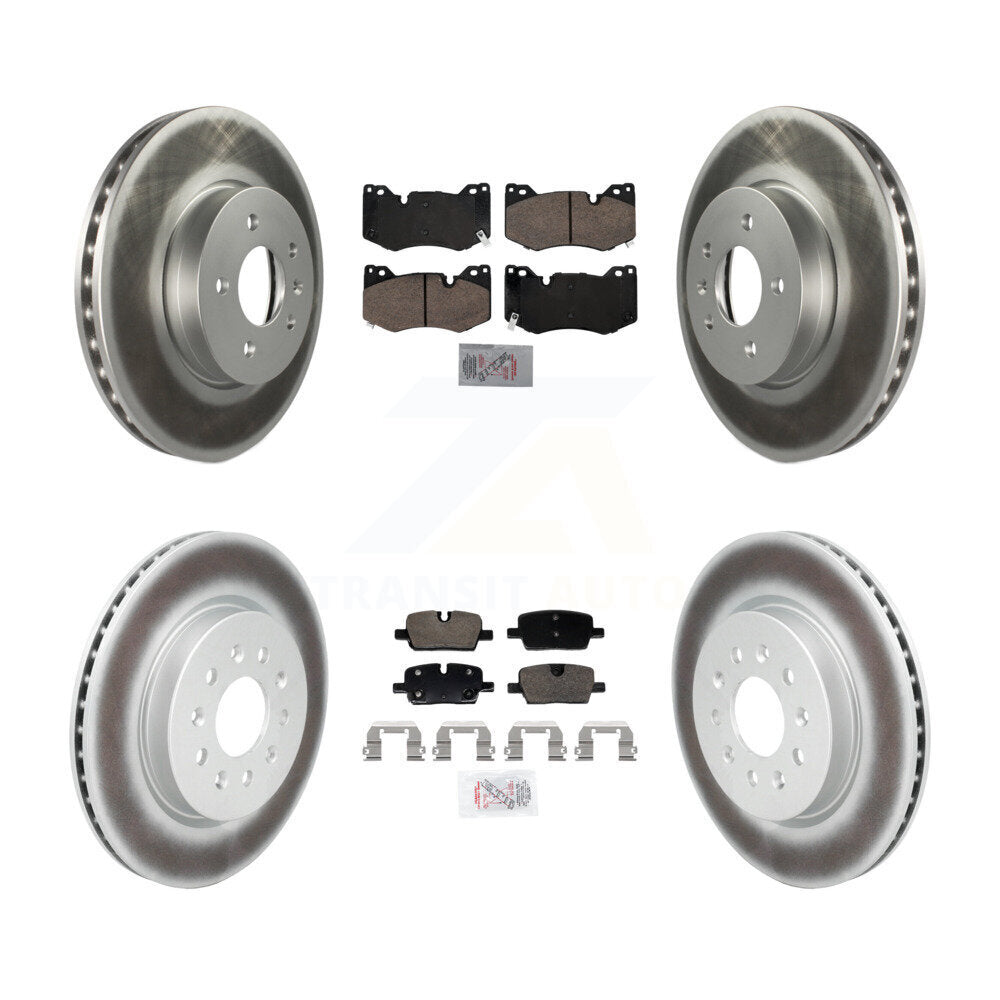 Kit de plaquettes en céramique avant et arrière et Rotors de frein à disque revêtus pour Cadillac CT4
