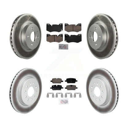 Kit de plaquettes en céramique avant et arrière et Rotors de frein à disque revêtus pour Cadillac CT4