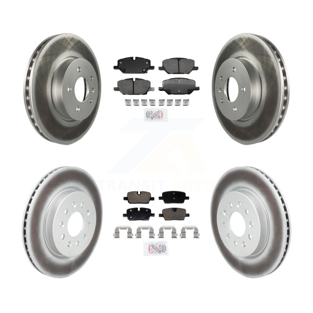Kit de plaquettes en céramique avant et arrière et Rotors de frein à disque revêtus pour Cadillac CT4