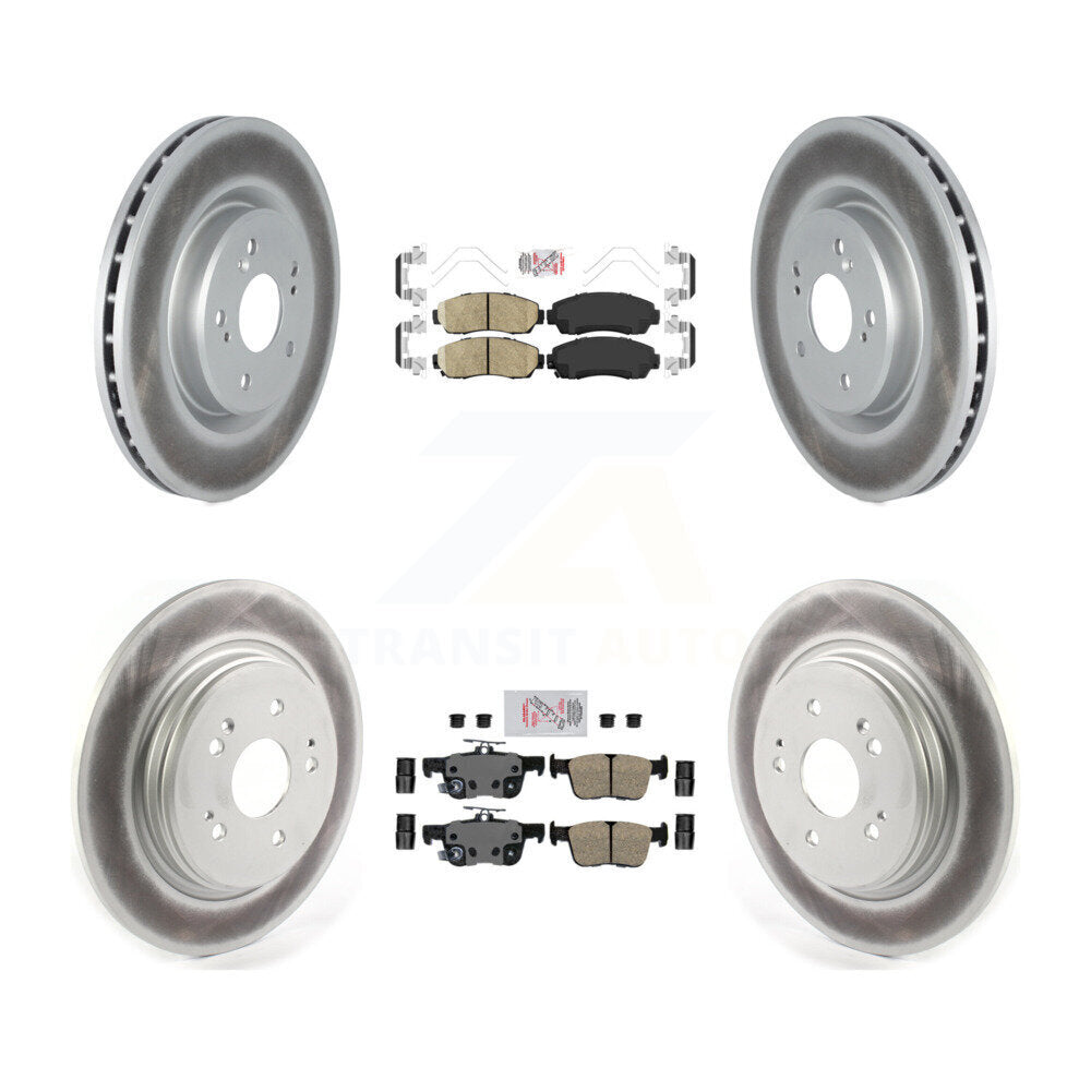 Kit de plaquettes en céramique avant et arrière et de rotors de frein à disque revêtus pour Acura RD 2022 – 2023