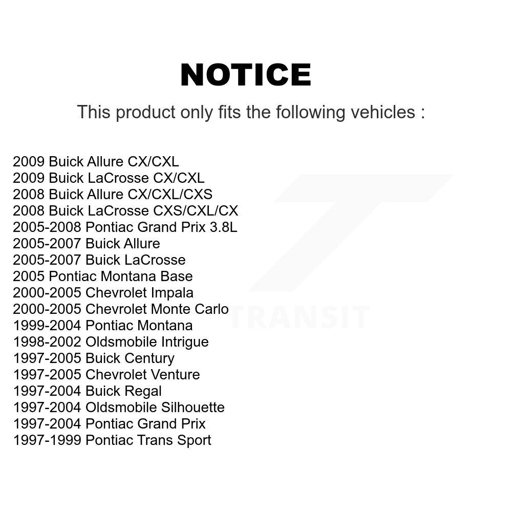 Tuyau hydraulique de frein avant pour Buick Pontiac Chevrolet Grand Prix LaCrosse Mont