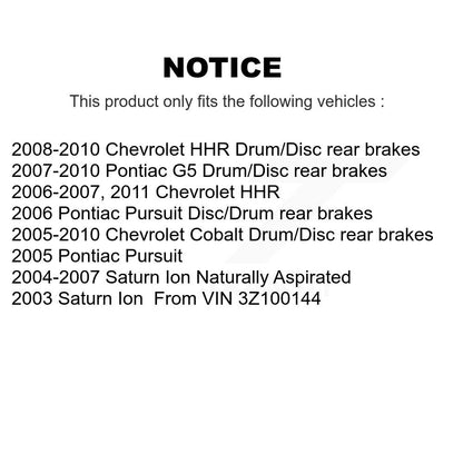 Tuyau hydraulique de frein arrière, pour Chevrolet Cobalt Pontiac G5 Saturn Ion HHR Pursui