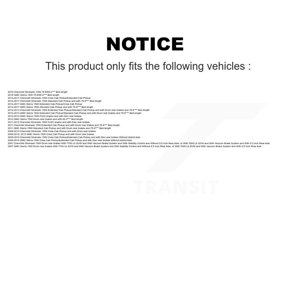 Tuyau hydraulique de frein central arrière pour GMC Sierra 1500 Chevrolet Silverado