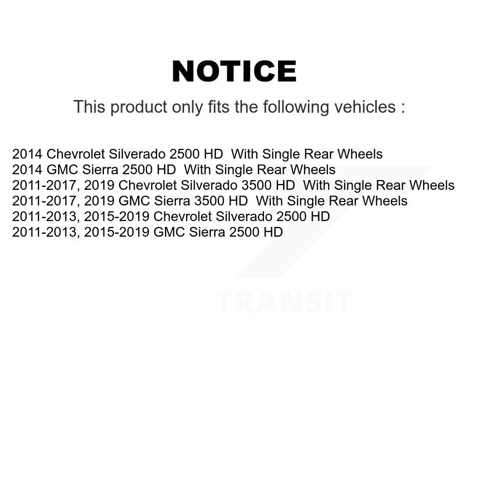 Tuyau hydraulique de frein arrière pour GMC Chevrolet Sierra 2500 HD Silverado 3500