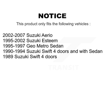 Kit de matériel de frein à tambour arrière, pour Suzuki Aerio estime Geo Metro Swift 13-H17344