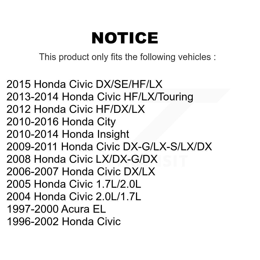 Kit de matériel de frein à tambour arrière pour Honda Civic Acura EL Insight City 13-H17352