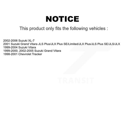 Kit de matériel de frein à tambour arrière, pour Suzuki Grand Vitara Chevrolet Tracker XL-7