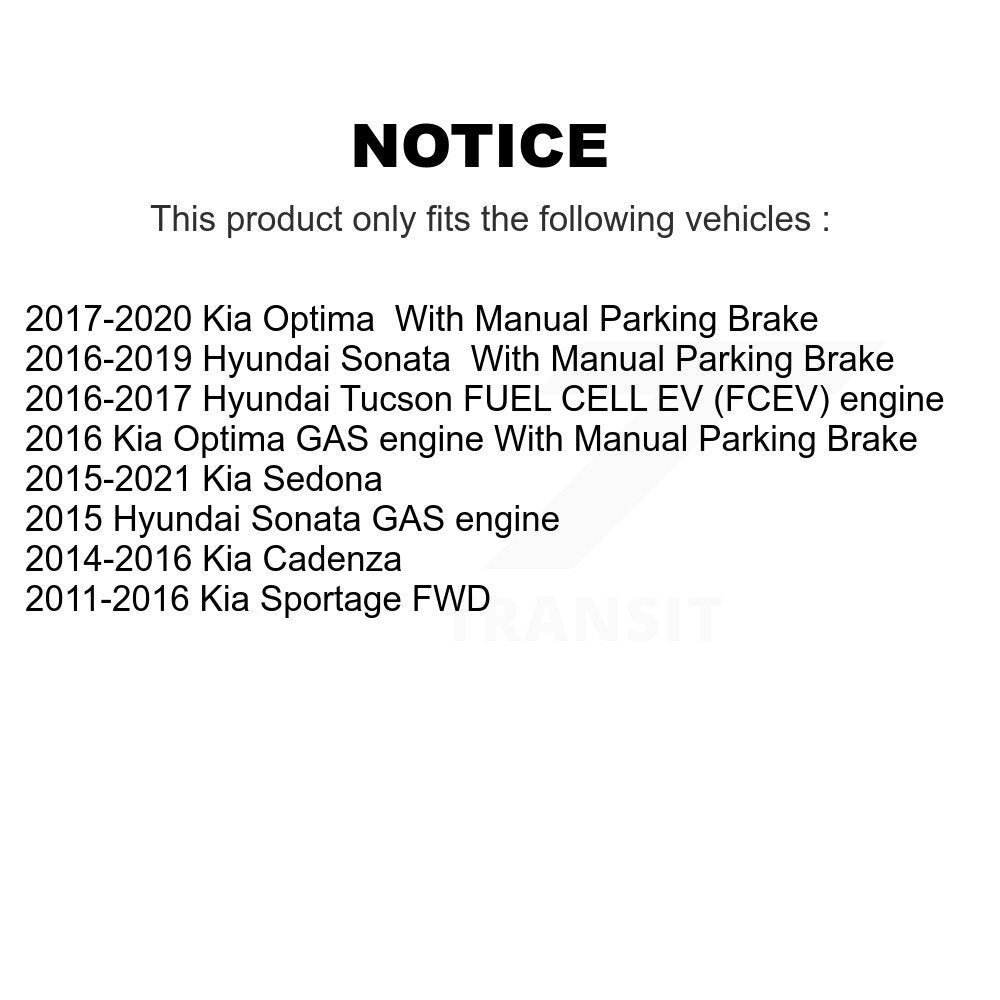 Kit de matériel de frein de stationnement arrière, pour Hyundai Kia Tucson Sonata Sportage Sedona