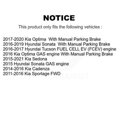 Kit de matériel de frein de stationnement arrière, pour Hyundai Kia Tucson Sonata Sportage Sedona