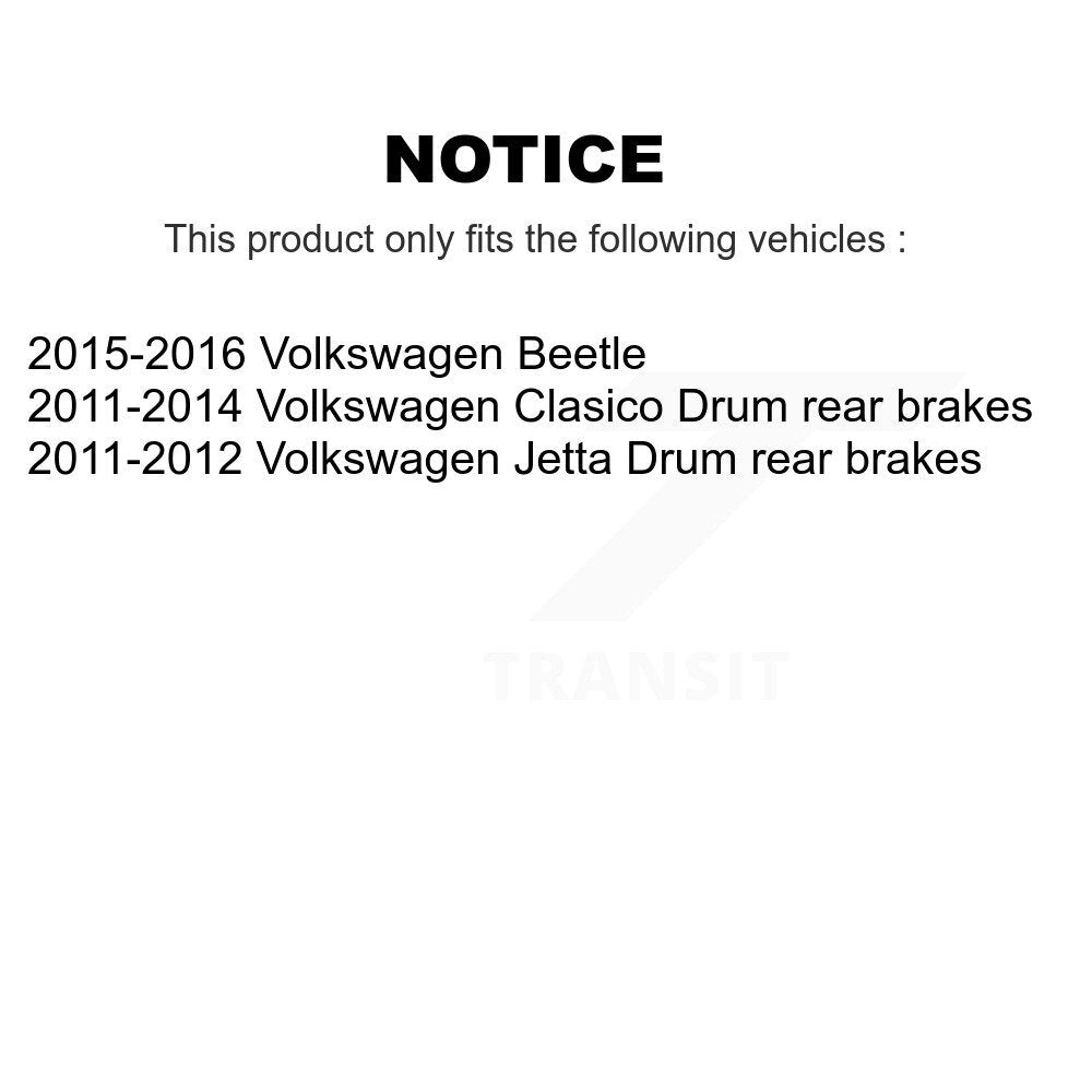 Kit de matériel de frein à tambour arrière pour Volkswagen Jetta Beetle Clasico 13-H17478