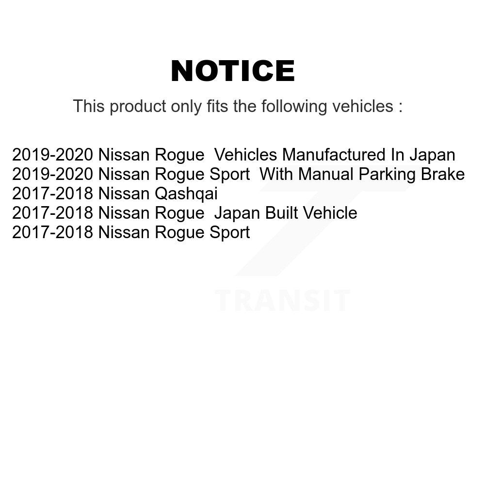 Kit de matériel de frein de stationnement pour Nissan Rogue Sport Qashqai 13-H17500