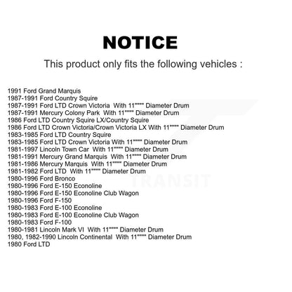 Kit de matériel de frein à tambour arrière, pour Ford F-150 Lincoln Town Car E-150 Econoline LT
