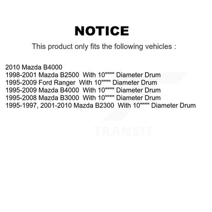 Kit de matériel de frein à tambour arrière, pour Ford Ranger Mazda B4000 B3000 B2300 B2500