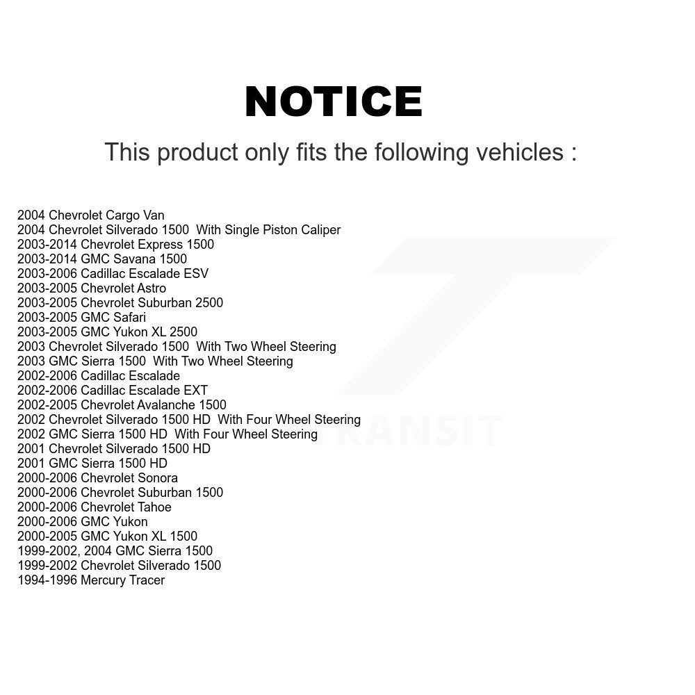 Kit de matériel de frein de stationnement arrière, pour Chevrolet GMC Silverado 1500 Sierra Express