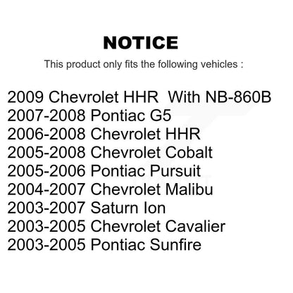 Kit de matériel de frein à tambour arrière, pour Chevrolet Pontiac Cobalt Malibu Saturn Ion G5