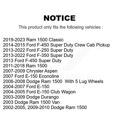 Kit de matériel de frein de stationnement arrière, pour Ram 1500 Classic Ford Dodge F-350 Super Dut