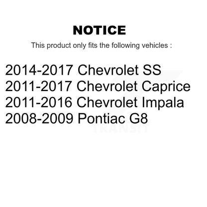 Kit de matériel de frein de stationnement arrière pour Pontiac G8 Chevrolet SS Caprice 13-H7360