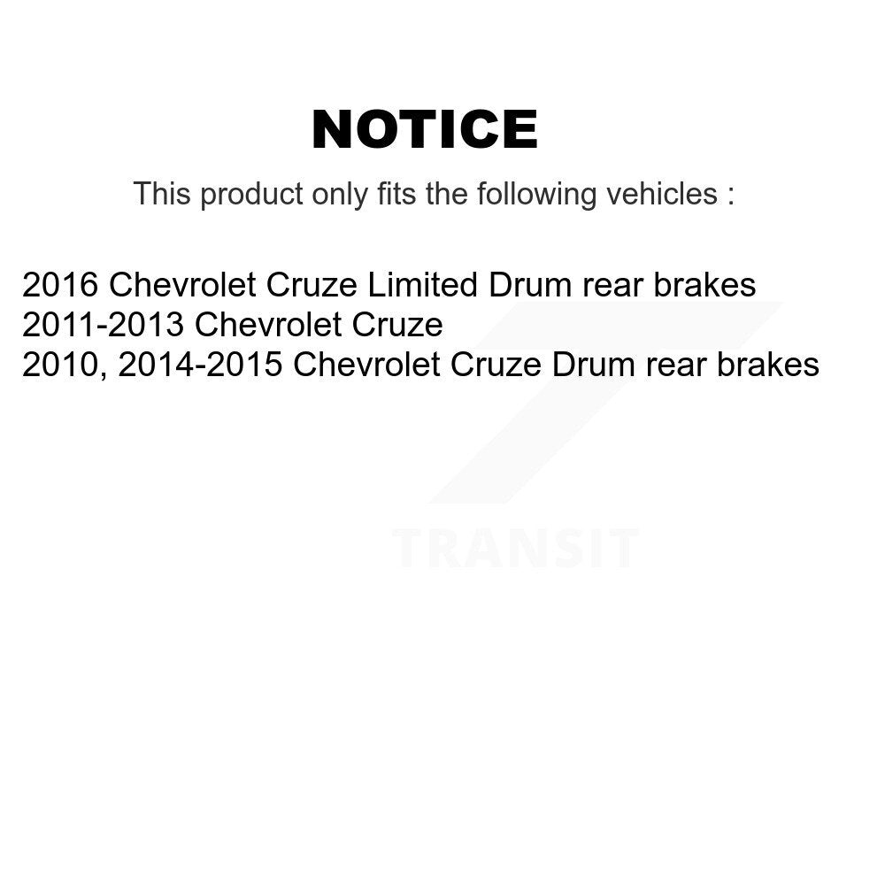 Kit de matériel de frein à tambour arrière pour Chevrolet Cruze Limited 13-H7369