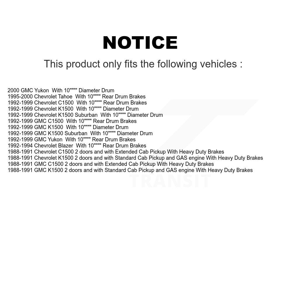 Cylindre de roue de frein à tambour arrière, pour Chevrolet K1500 GMC C1500 Tahoe Yukon Blazer
