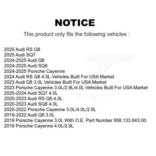 Filtre à air pour Porsche Cayenne Audi Q8 SQ8 RS SQ7 57-WA11100