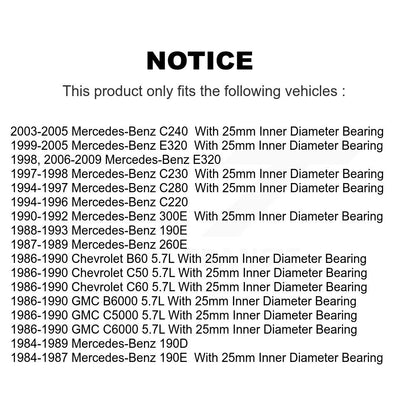 Roulement pour Mercedes-Benz E320 C240 190E C230 C220 300E C280 190D 260E Chevrole