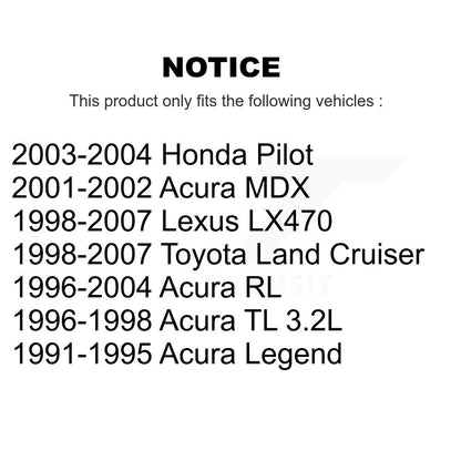 Roulement de roue pour Honda Pilot Acura MDX Lexus LX470 RL Toyota Land Cruiser TL