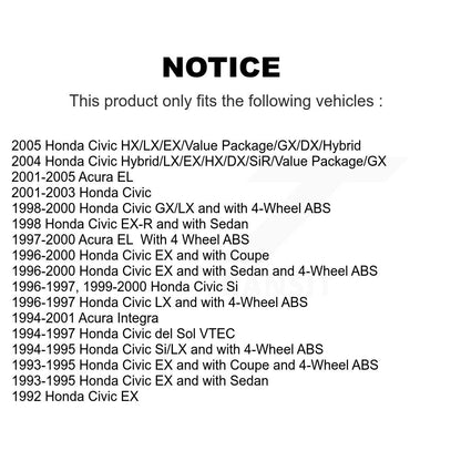 Roulement de roue avant pour Honda Civic Acura EL Integra del Sol 70-510030