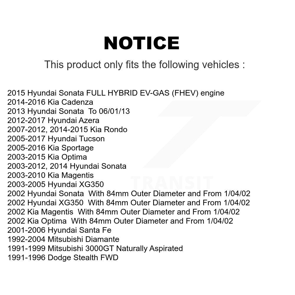 Roulement de roue avant pour Hyundai Tucson Kia Sonata Sportage Optima Rondo Santa F