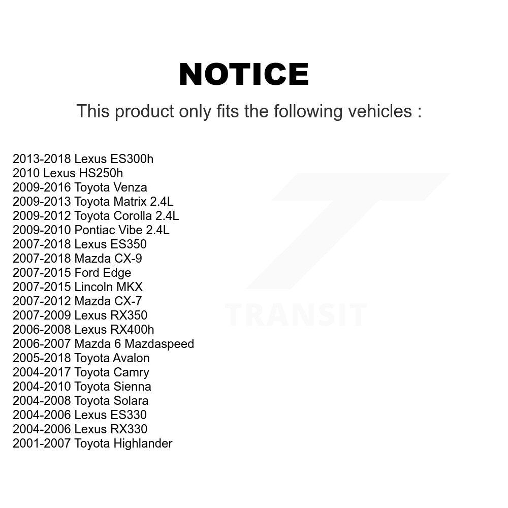 Roulement de roue avant pour Toyota Camry Corolla Ford Edge Matrix Venza Lexus Sienn
