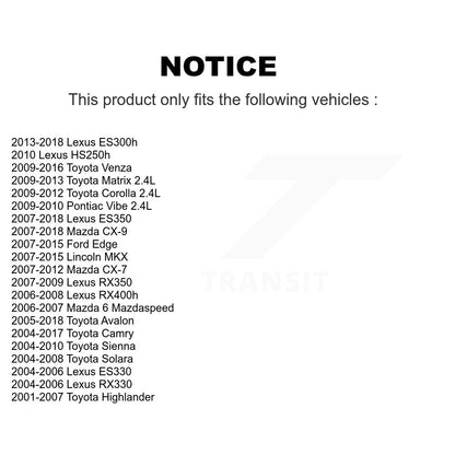 Roulement de roue avant pour Toyota Camry Corolla Ford Edge Matrix Venza Lexus Sienn