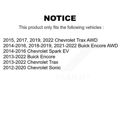 Roulement de roue pour Chevrolet Buick Encore Trax Sonic Spark EV 70-510119