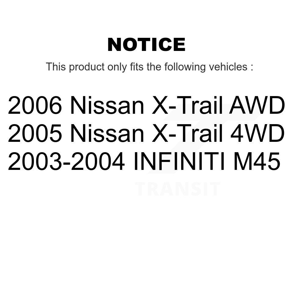 Roulement de roue arrière pour Nissan X-Trail INFINITI M45 70-511038