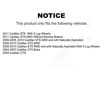 Ensemble de moyeu de roulement de roue pour Cadillac CTS STS 70-512223