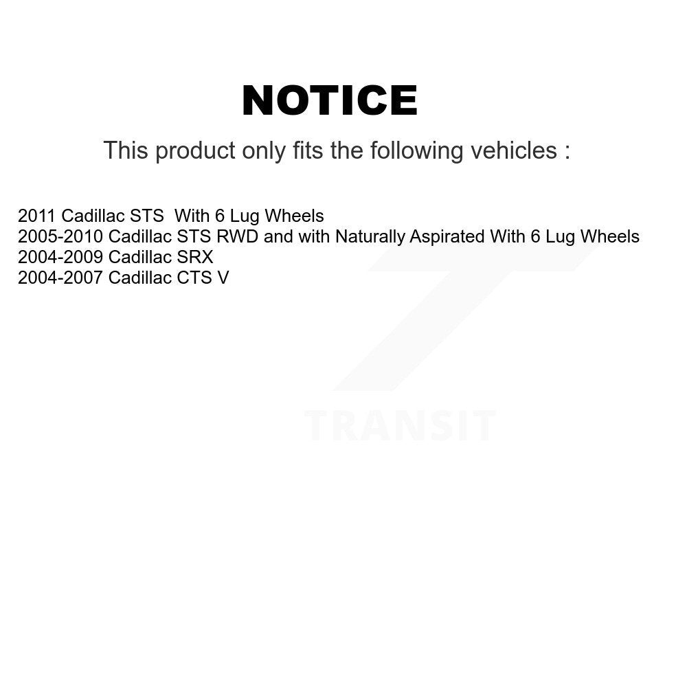 Ensemble de moyeu de roulement de roue arrière pour Cadillac CTS SRX STS 70-512243