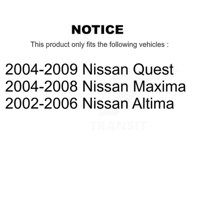 Ensemble de moyeu de roulement de roue arrière pour Nissan Altima Maxima Quest 70-512292