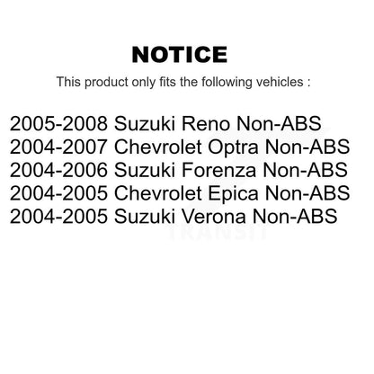 Ensemble de moyeu de roulement de roue arrière, pour Chevrolet Optra Epica Suzuki Verona Forenza