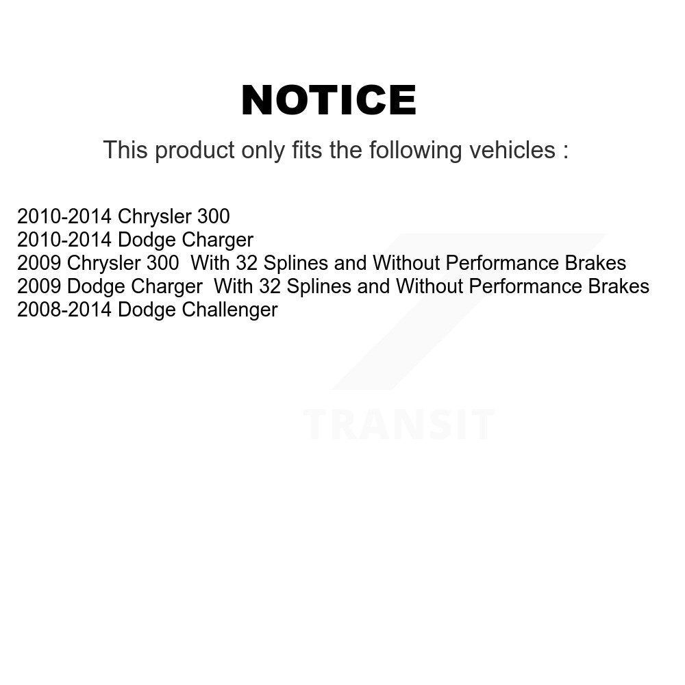 Ensemble de moyeu de roulement de roue arrière, pour Dodge Chrysler 300 Charger Challenger