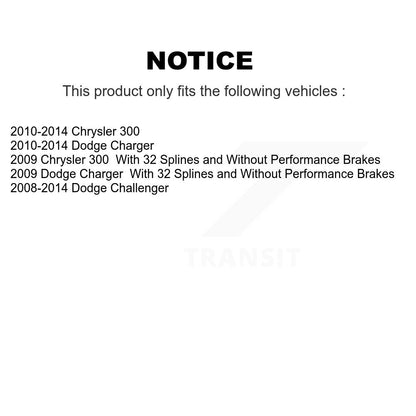 Ensemble de moyeu de roulement de roue arrière, pour Dodge Chrysler 300 Charger Challenger