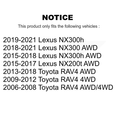 Ensemble de moyeu de roulement de roue arrière, pour Toyota RAV4 Lexus NX300 NX200t NX300h
